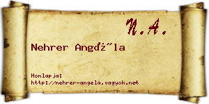 Nehrer Angéla névjegykártya